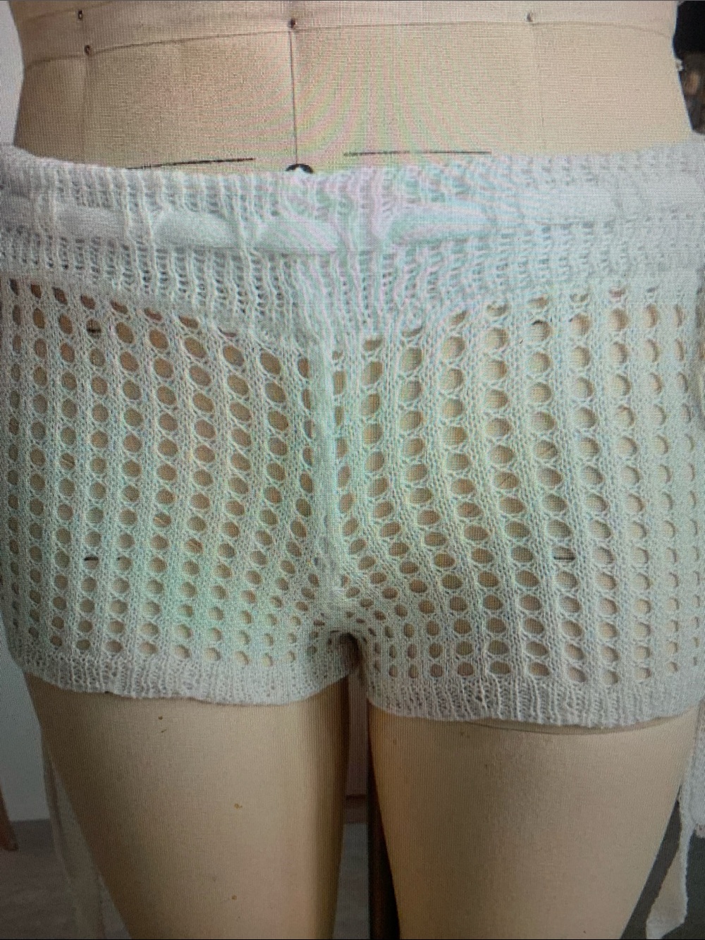 White Crochet Knit Women’s Shorts